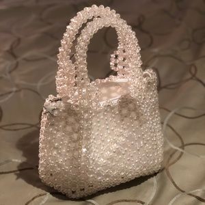 NWOT Rare imported clear beaded purse